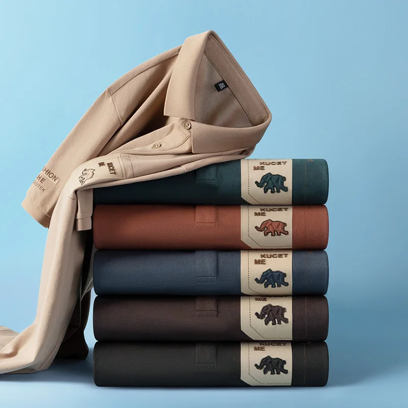 

Рубашка-поло мужская с отложным воротником, 100% хлопок, лето