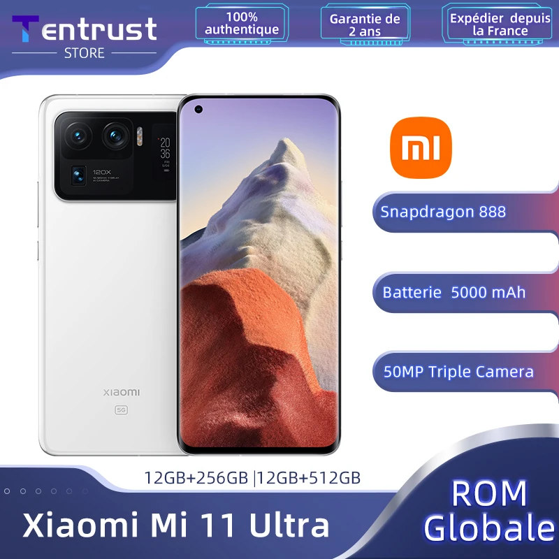 Ceny Globalny ROM Xiaomi Mi 11 Ultra Smartphone Snapdragon 888 Octa Core 50MP Potrójne Kamery 120Hz 2K Ekran AMOLED 5000mAh Bateria