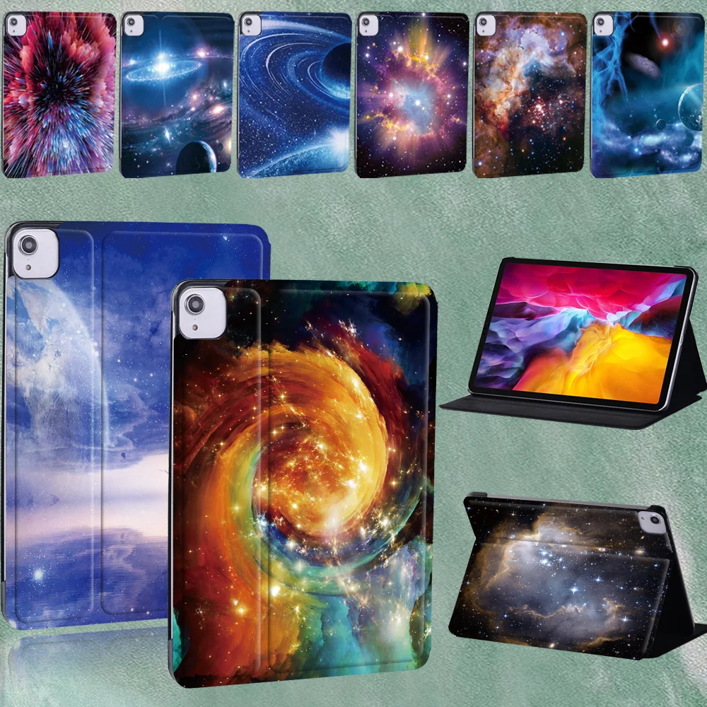 

For Apple IPad Air 4 2020 10.9 Inch A2072 A2316 A2324 A2325 Space Series Pattern PU Leather Stand Folio Tablet Case