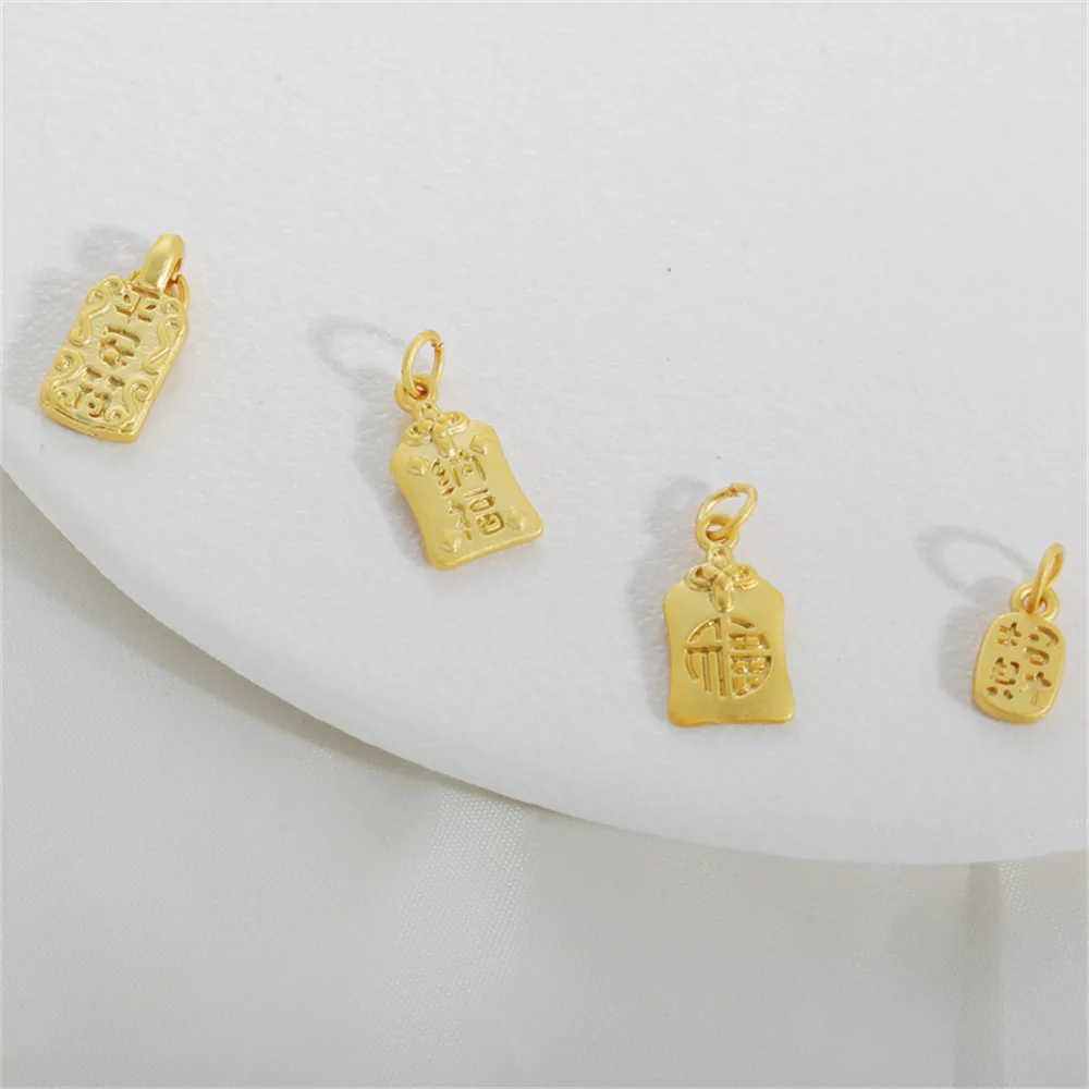 

18K matte gold beckons the fortune of the peace charm blessing pendant pendant diy bracelet necklace jewelry accessories
