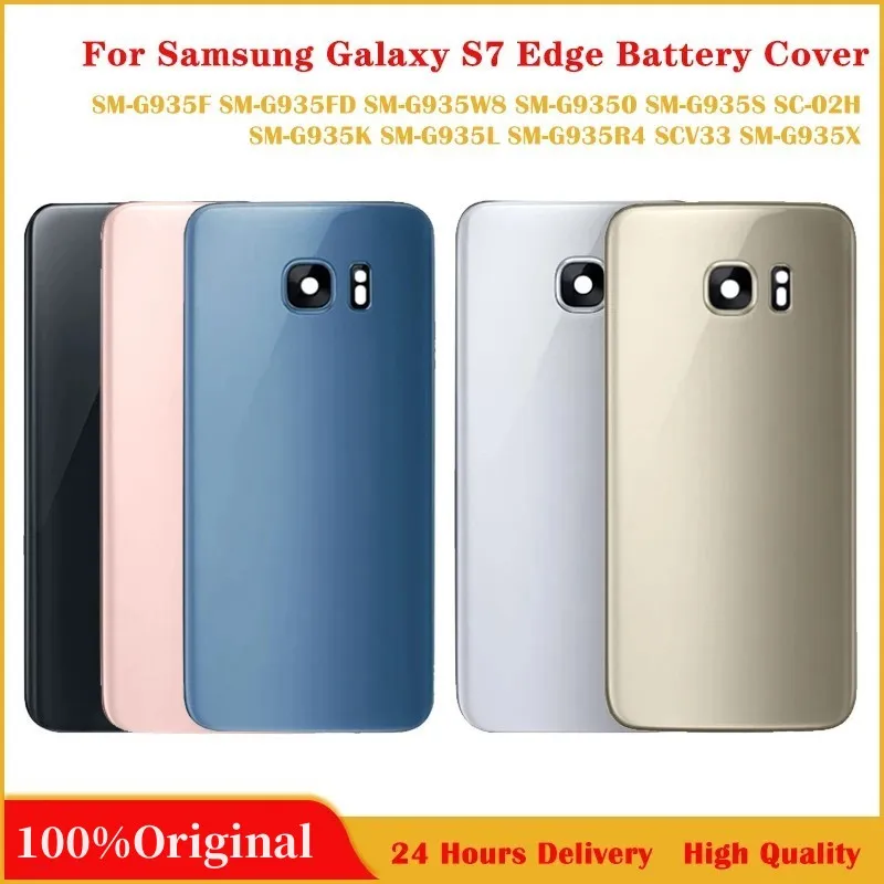 

5.5'' Original Cover Glass For Samsung Galaxy S7 Edge G935 G935F Battery Back Door Housing Replacement with Camera Glass Lens