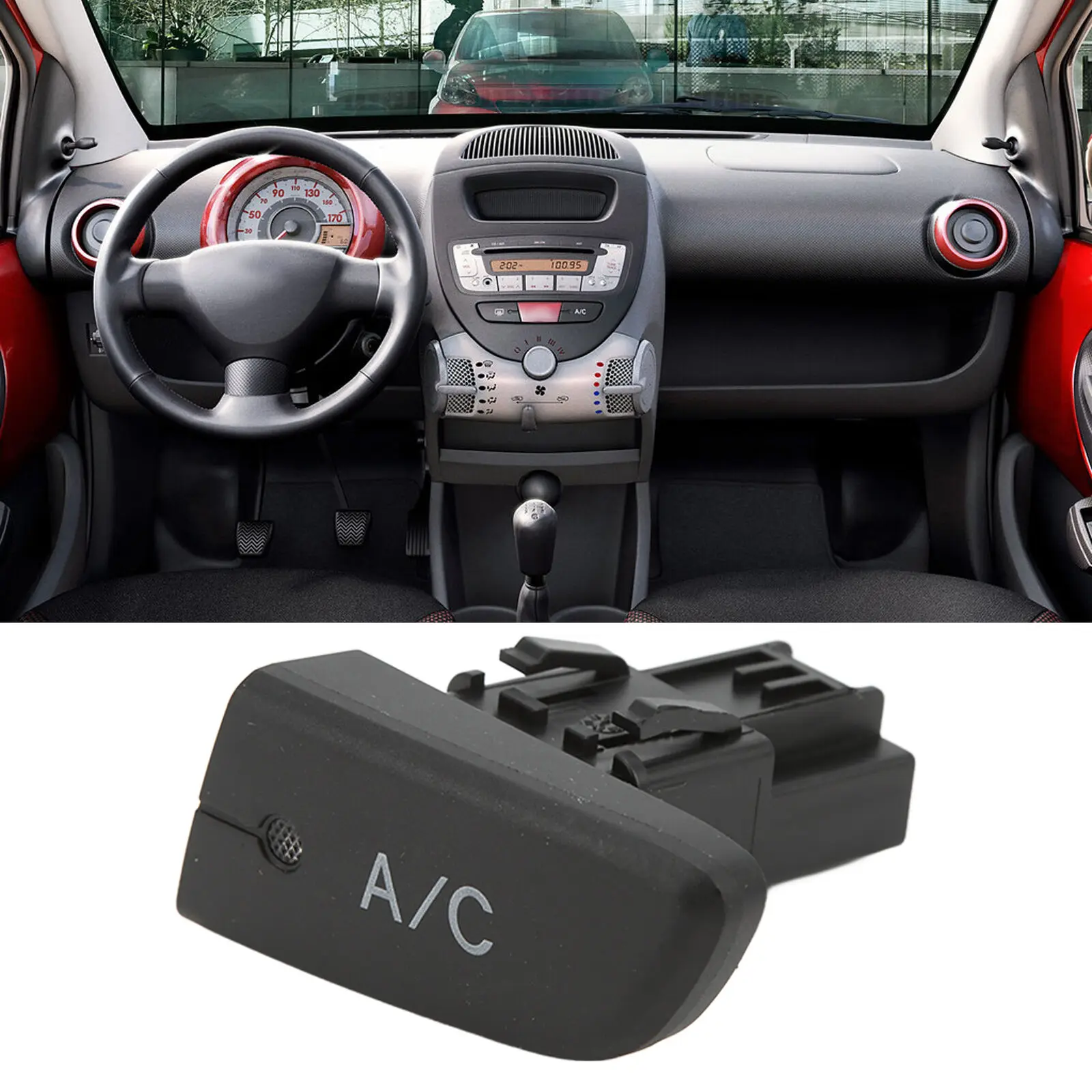 

1PCS Car Air Conditioner AC Switch Push Button Cap Air Switch Button For Citroen C1 2005 -2014 For Peugeot 107 Car Styling