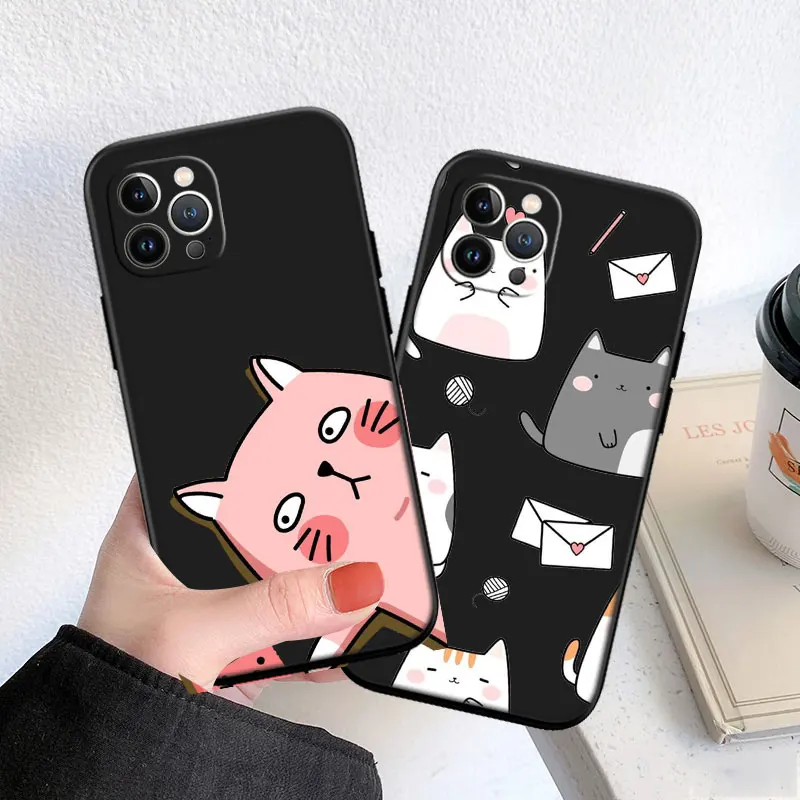 

Cartoon Cat Cartoon Soft Silicone Case for Huawei Y6 Y7 Y9 Mate 10 20 Nova 2i 3 3i 4E 5T 7 SE Lite Pirme Pro