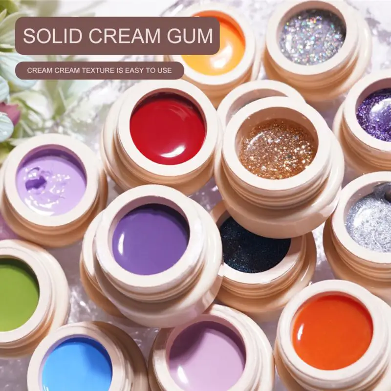 

RISYAL Solid Nail Enamel Glue Coloring Smoothly Cream Paint Glue Nail Shop Ice Cat's Eye Japanese Filling Glue