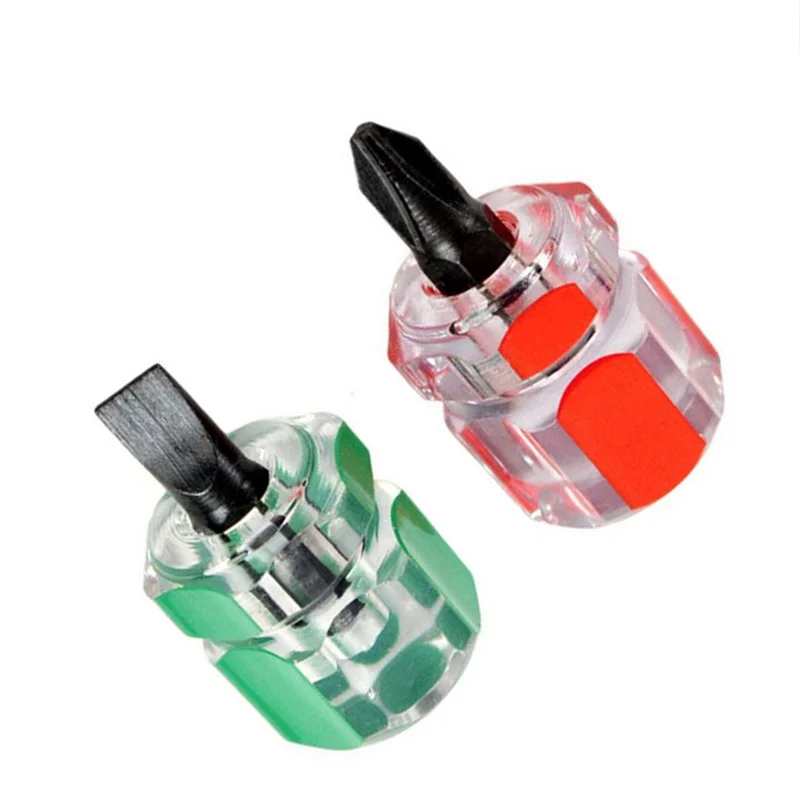 

1/2PCS Mini Short Screwdriver Portable Radish Head Needle Plate Screwdriver Split Fender Repair Tools