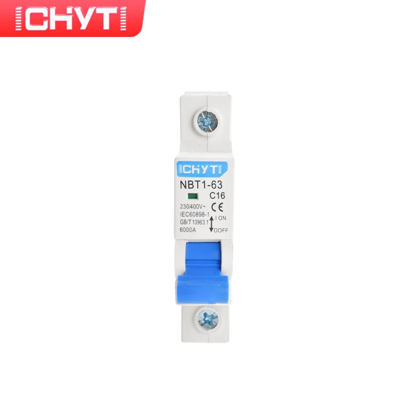 CHYT Бесплатная доставка NBT1-63 AC MCB 1P 2P 3P 4P 230/400V 63 a 6KA Тип C бытовой выключатель воздуха