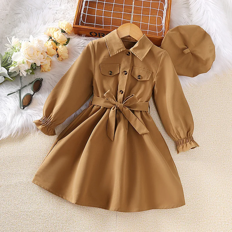 

2023 Spring New Girls Dress Childrens Fashionable Long-sleeved Princess Dress Autumn Girl 2-7 Years Old 9 Casual Dresses Clothes