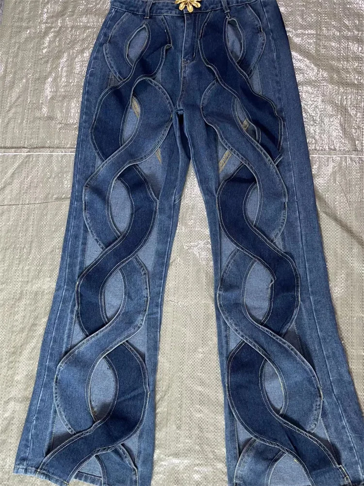 Женские расклешенные джинсы Wmstar с высокой талией и карманами