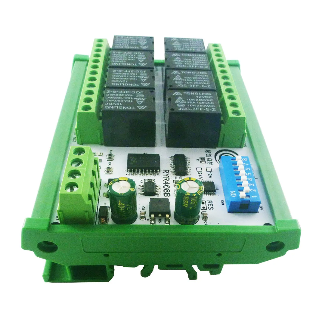 8-канальный DIP-переключатель параметры релейная плата RS485 Modbus RTU ПЛК эффективный