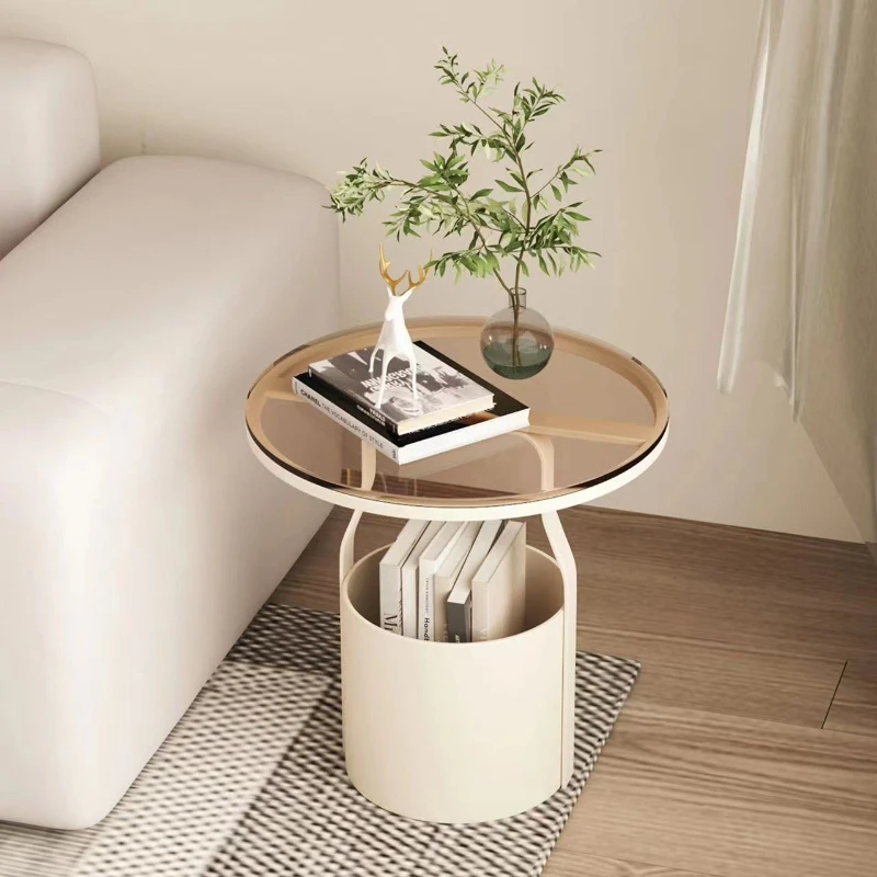 

Luxury Minimalist Coffee Table Round Living Room Nordic Home Modern Side Tables Storage Metal Legs Couchtisch Household Items