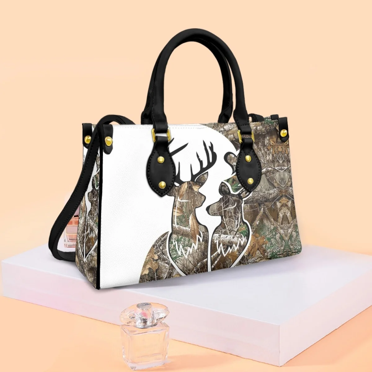 Belidome Camo Hunting Deer Design Luxury Purses and Handbags for Womens Top Handle Satchel Shoulder Bags Messenger Tote Bags