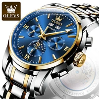 olevs watch for men luxury business luminous moonphase date waterproof sport stainless steel mens mechanical watch clock