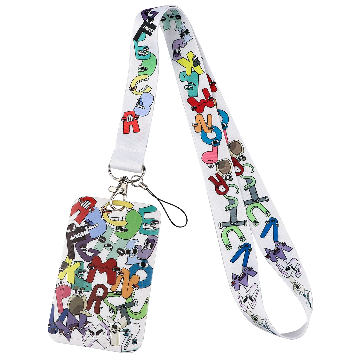 

Letters Card Holder Lanyard Keychain ID Credit Card Cover Mobile Phone Charming Neck Straps Key Holder Accessories Women's Gift