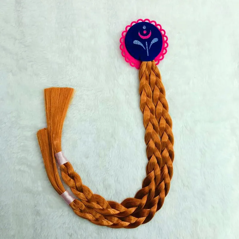 Парик для косплея принцессы девочек очаровательный с белыми и каштановыми