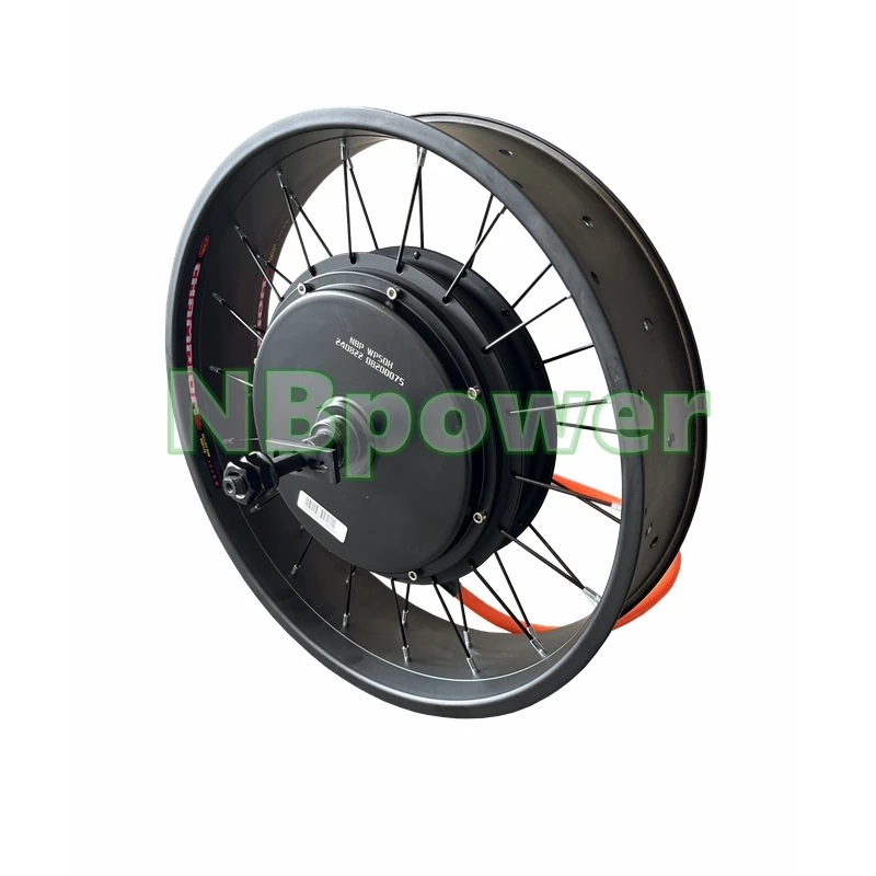 Фото Новейшее электрическое колесо NBpower QS205 с задним мотор-колесом 72В 5000Вт 50H V3 для фэтбайка/снегохода, с дропаутом 170/190 мм, для шин 20/24/26x4.0 №4