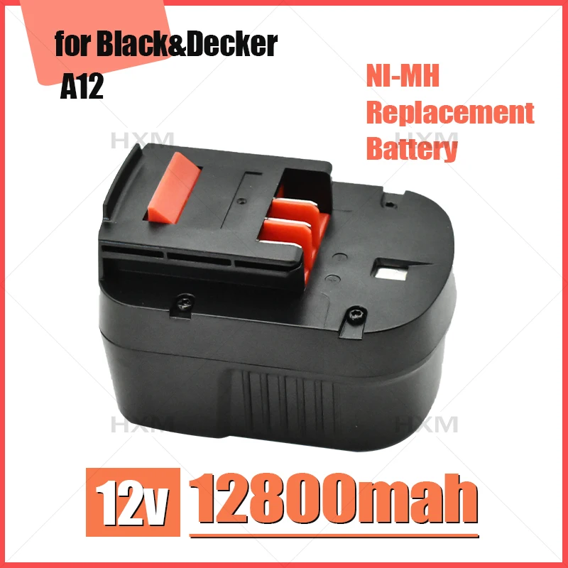 

A12 12V 12800mAh NI-MH Replacement Battery for Black & Decker A1712 FS120B FSB12 HPB12 A12-XJ A12EX FS120B FSB12