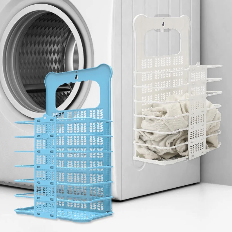 

Dirty Clothes Basket Bathroom Foldable Laundry Storage Basket Plastic Wall Mounted Dirty Clothes Rack Household Storage Basket