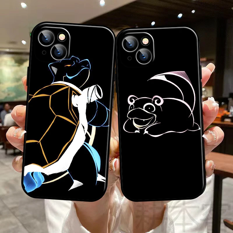 

Cartoon Pokémon Phone Case For Funda iPhone 13 11 Pro Max 12 Mini X XR XS Max 6 6s 7 8 Plus SE 2020 Celular Etui Liquid Silicon