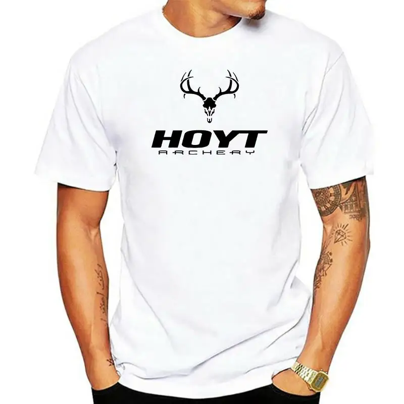 

Новинка, Мужская футболка с логотипом Hoyt Archery, черно-белая футболка с юмористическим рисунком