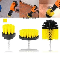 round brush attachment set power scrubber wash cleaning brushes tool kit with extension for clean car wheel tire glass windows