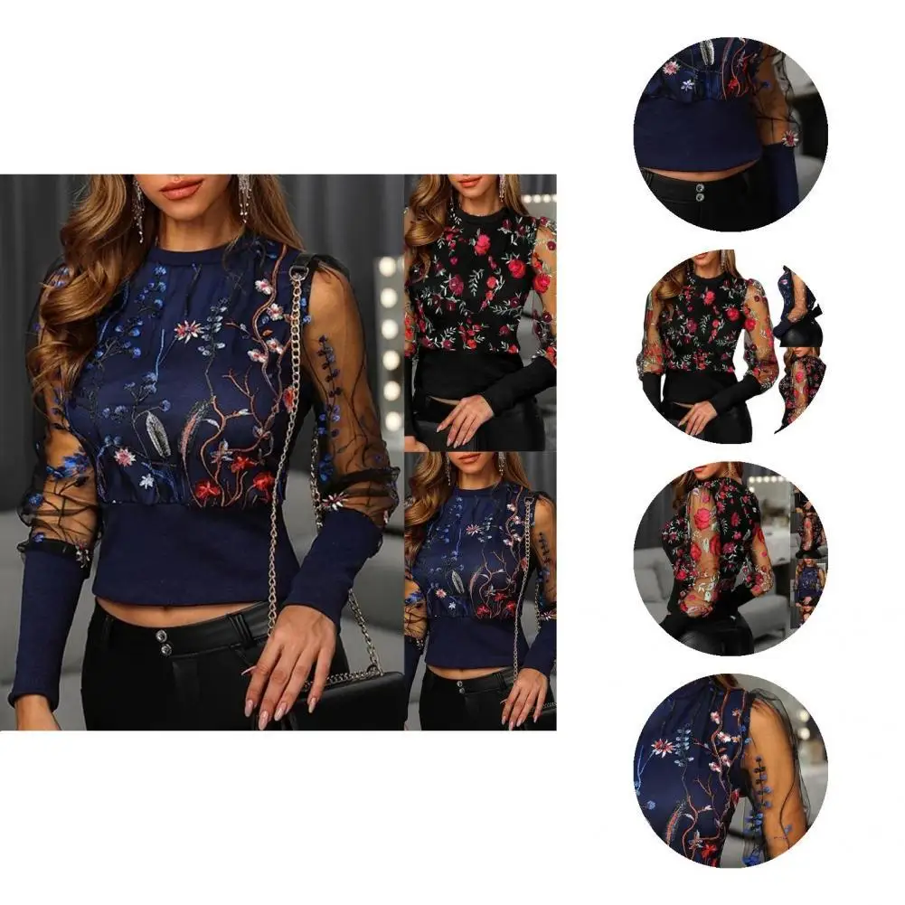 

Fine Workmanship Comfortable Puff Long Sleeve Women Blouse Top for Gifts