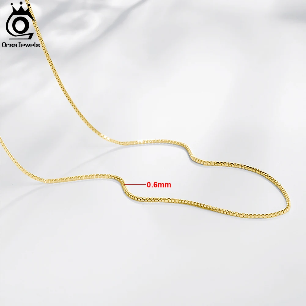 ORSA JEWELS Настоящее 10K ТВЕРДОЕ ЗОЛОТО 0 6 мм цепочка ожерелье AU417 желтое золото