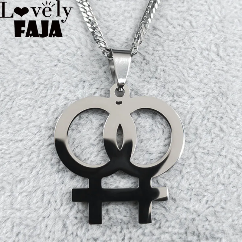 Женское колье из нержавеющей стали с двумя символами венерины