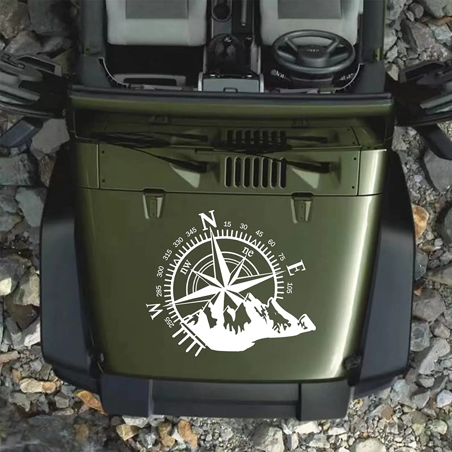 

Car decals compass and mountains hood decals window decals/door decals waterproof car decals stickers rear window decals