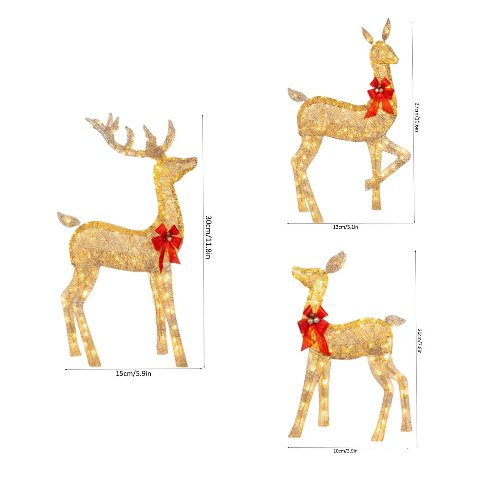 

Рождественский светильник с оленями, украшение для всей семьи, реквизит с красным бантом, праздничный светодиодный светильник с оленем для ...