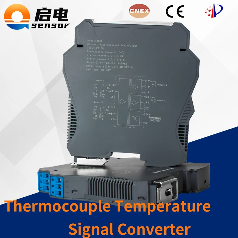 

K термокупол Температурный датчик 0-1300 градусов 1 в 1 Out Температурный передатчик 4-20 мА 0-10 в преобразователь температурного сигнала