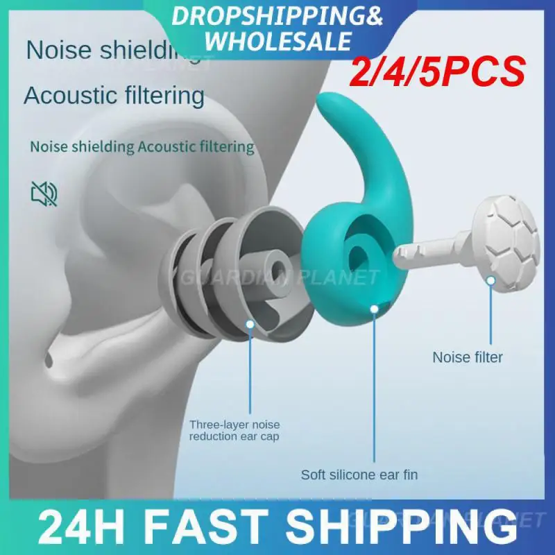 

2/4/5PCS Silicone Noise Reduction Earplugs Immersive Noise Reduction Earplugs Earplugs Umbrella Shaped Sleep Soundproof Earplugs