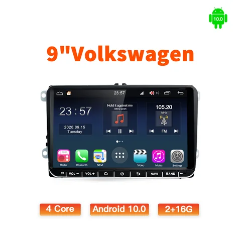 Автомагнитола GATAXASKY, мультимедийный плеер на Android, с 9 "GPS, для VW/Volkswagen, Skoda Octavia, golf 5, 6, touran, passat B6, polo, Jetta, типоразмер 2DIN