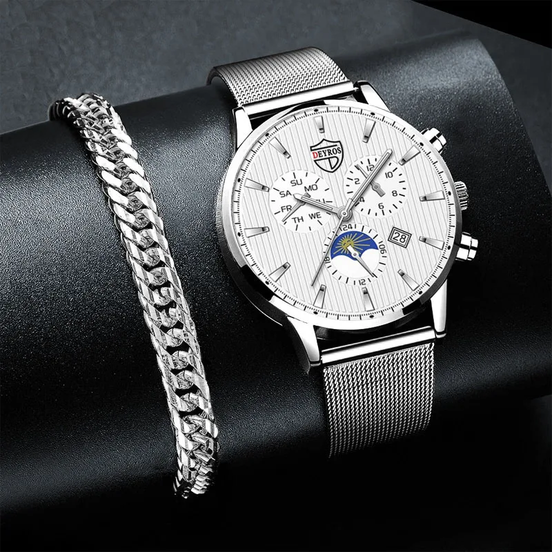 

Fashion Men Business Watch Luxury Stainless Steel Mesh Belt Quartz WristWatch Luminous Clock Watches Brand Male Casual Bracelet