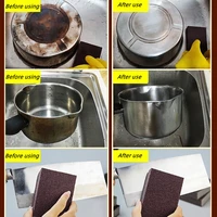 2612 pieces magic sponge eraser silicon carbide rust descaling cleaning wipe for pot bottom dishwashing stove kitchen