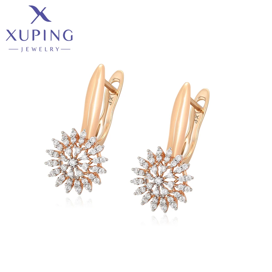 

Xuping Jewelry New Arrival Серьги Fashion Flower Summer Gold Color Women Huggies Earrings Party Gift A00854399