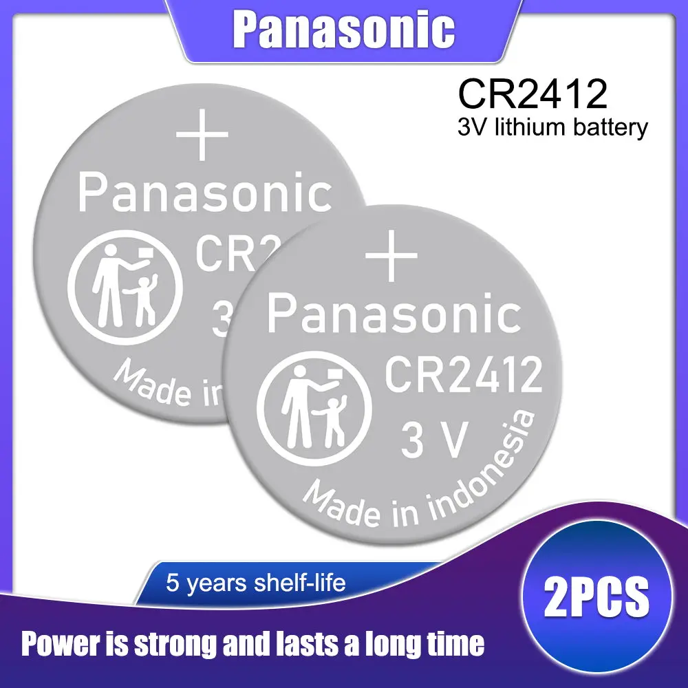 2pcs/lot Panasonic CR2412 3V Lithium Coin watch Key Fobs Battery Batteries Cell For swatch watch For LEXUS Car Controller
