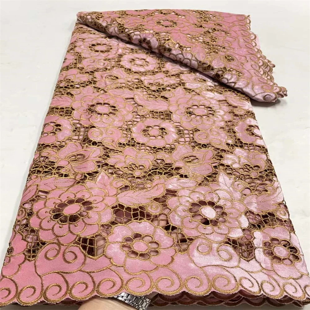 Роскошная африканская бархатная нигерийская свадебная кружевная ткань 2023