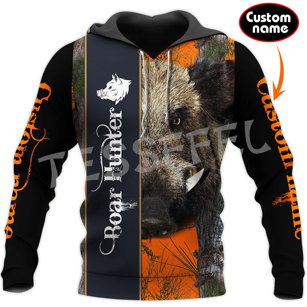 

NewFashion Custom Name Boar Hunting Camo Hunter Tattoo 3DPrint Harajuku Pullover Streetwear Unisex Casual Funny Jacket Hoodies L