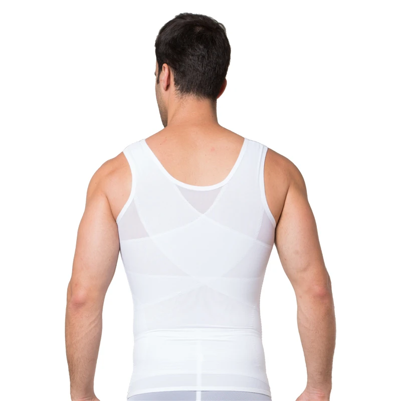 HaleyChan Men Breathable Slimming Body Shaper Compression Shirt Girdles Abdomen Slim Tank Top Tummy Shaper Men Corset Tummy Tuck