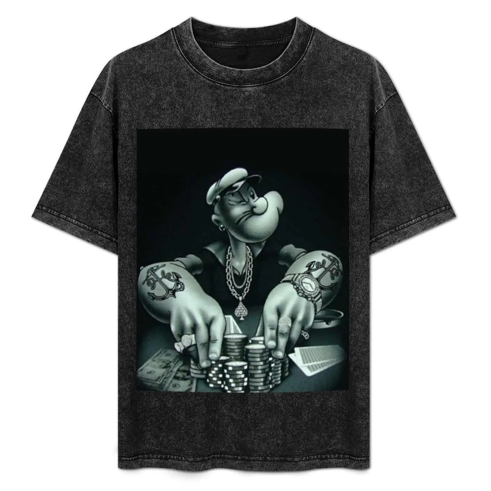 Popeye -- футболка All In футболки с аниме принты животными для мальчиков лето 2025 черные