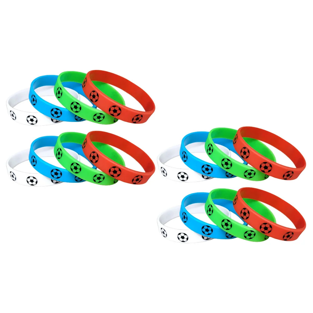 

16 Pcs Mens Gifts Football Silicone Wristband Compact Bracelet Soccer Themed Delicate Silica Gel Wear-resistant Man