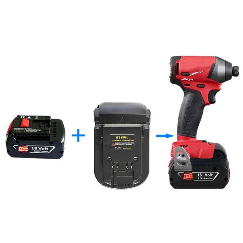 

BS18ML Battery Adapter Converter For Bosch 18V Li-Ion Battery Convert To For Milwaukee 18V Lithium Power Tool Cordless drill