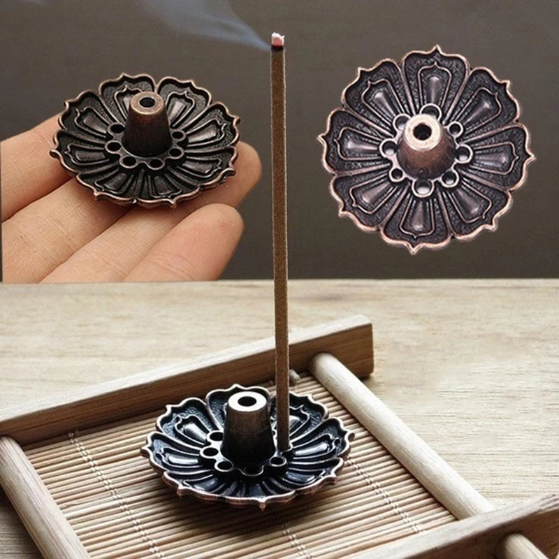 

Mini Lotus Flower Incense Sticks Enamel Incense Burner Multi-function Incense Stick Small Lotus Three Treasures Incense Holder