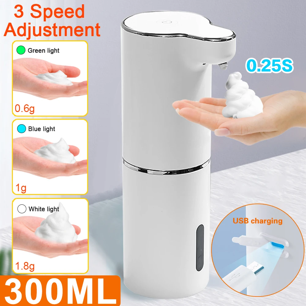 

Foam Soap Dispenser Automatic Touchless Sensor USB Smart Foam Machine 300ML Infrared Liquid Soap Dispenser Pump Hand Sanitizer