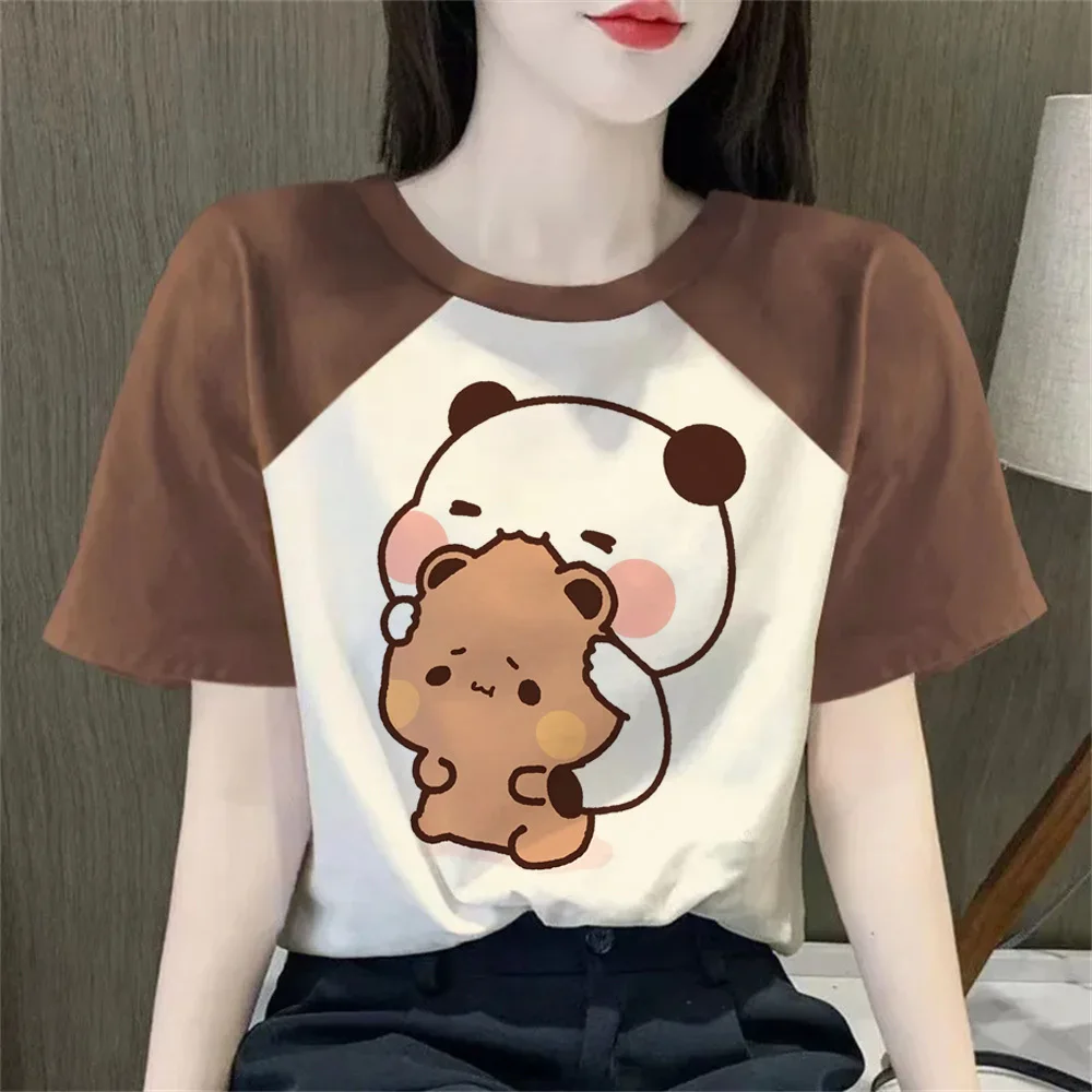 Фото Bubu Dudu t-shirt girl Retro Gothic kawaii 80s Classic t-shirt Comfortable Colorful Y2k University Vintage streetwear №1