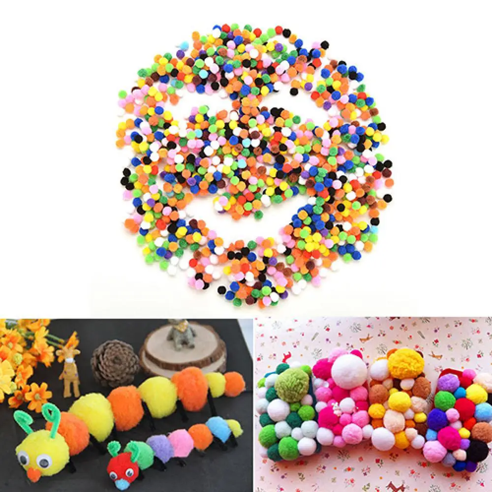 

2000Pcs Mixed Color DIY Mini Soft Fluffy Ball Pom Poms Pompoms Kids Craft Toy