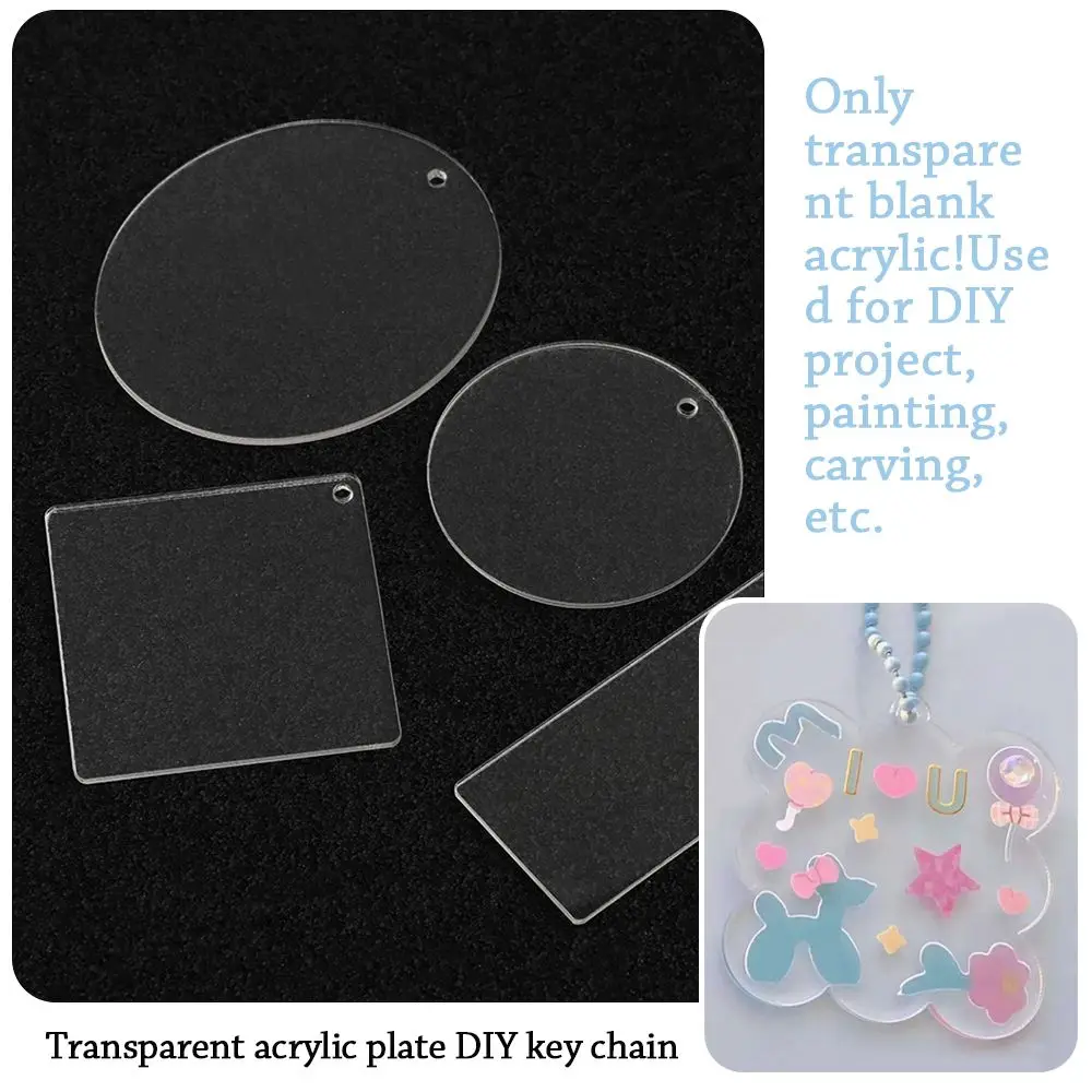 

Heart Transparent DIY Projects Crafts Clear Keychains Blank for Vinyl Personalized Keyring Acrylic Keychain Blanks