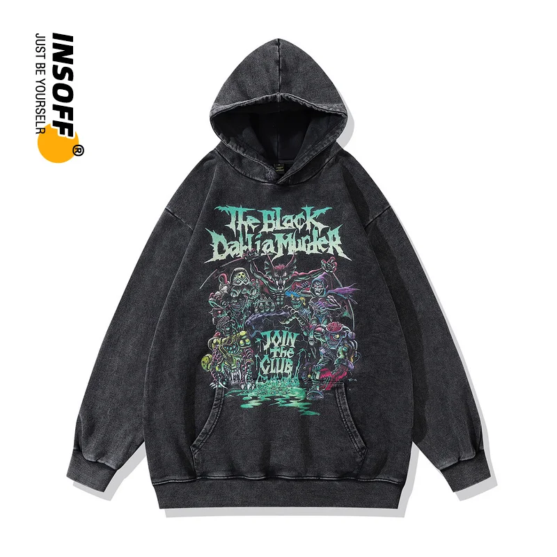 

Original Designer American Comic Graphic Quality Cotton Washed Oversized Y2k Sweatshirt Streetwear Men Harajuku Vintage Hoodies