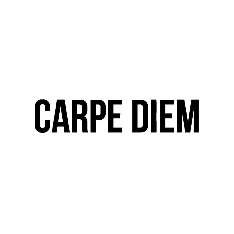 Модные наклейки для автомобиля Carpe Diem, графические аксессуары для украшения автомобиля, креативные водонепроницаемые черные/белые, 17 см * 4 см