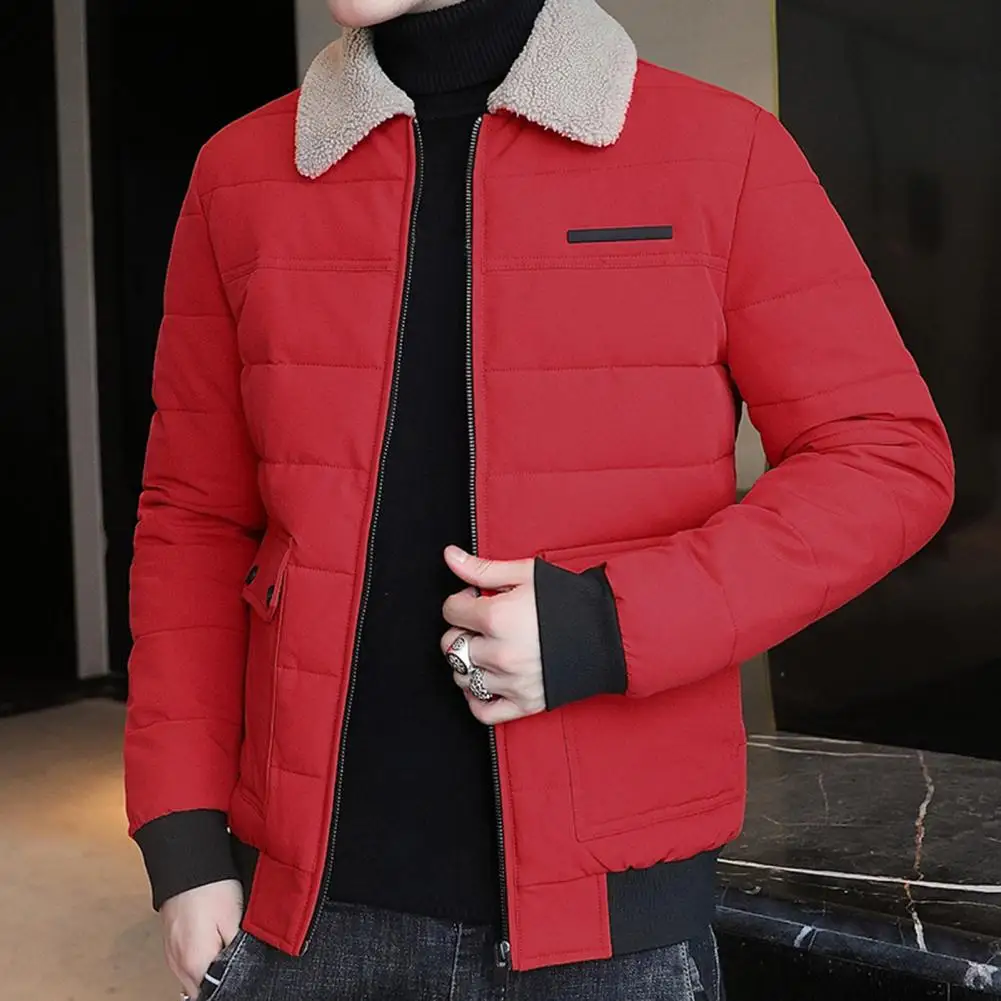 Chic Coat Soft Men Winter Coat Zipper Slim Fit Men Winter Coat  Thermal
